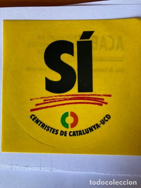 Autocolantes de cole&ccedil;&atilde;o: PEGATINA S&Iacute; CENTRISTES DE CATALUNYA-UCD