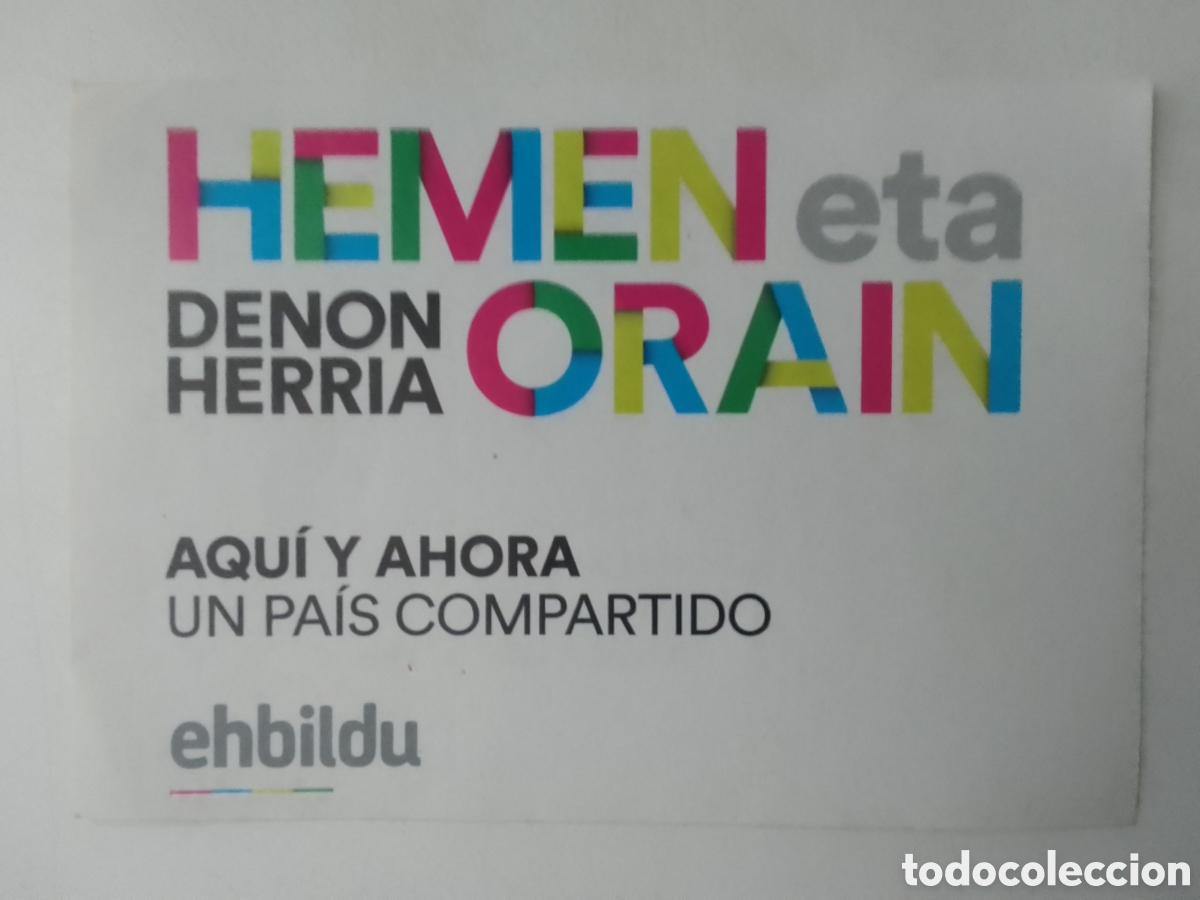 Pegatinas de colecci&oacute;n: Pegatina ehbildu HEMEN eta ORAIN.