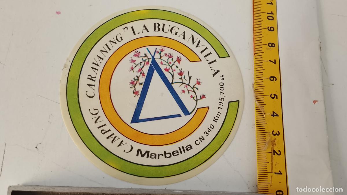 Pegatinas de colecci&oacute;n: pegatina ANTIGUA CARAVANING LA BUGANVILLA CAMPING MARBELLA MALAGA