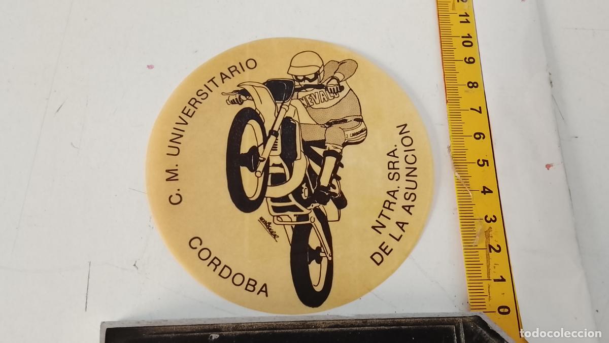 Pegatinas de colecci&oacute;n: PEGATINA ANTIGUA MOTO CORDOBA C.M. UNIVERSITARIO VIRGEN DE LA ASUNCION NTRA. SIN TRASERA