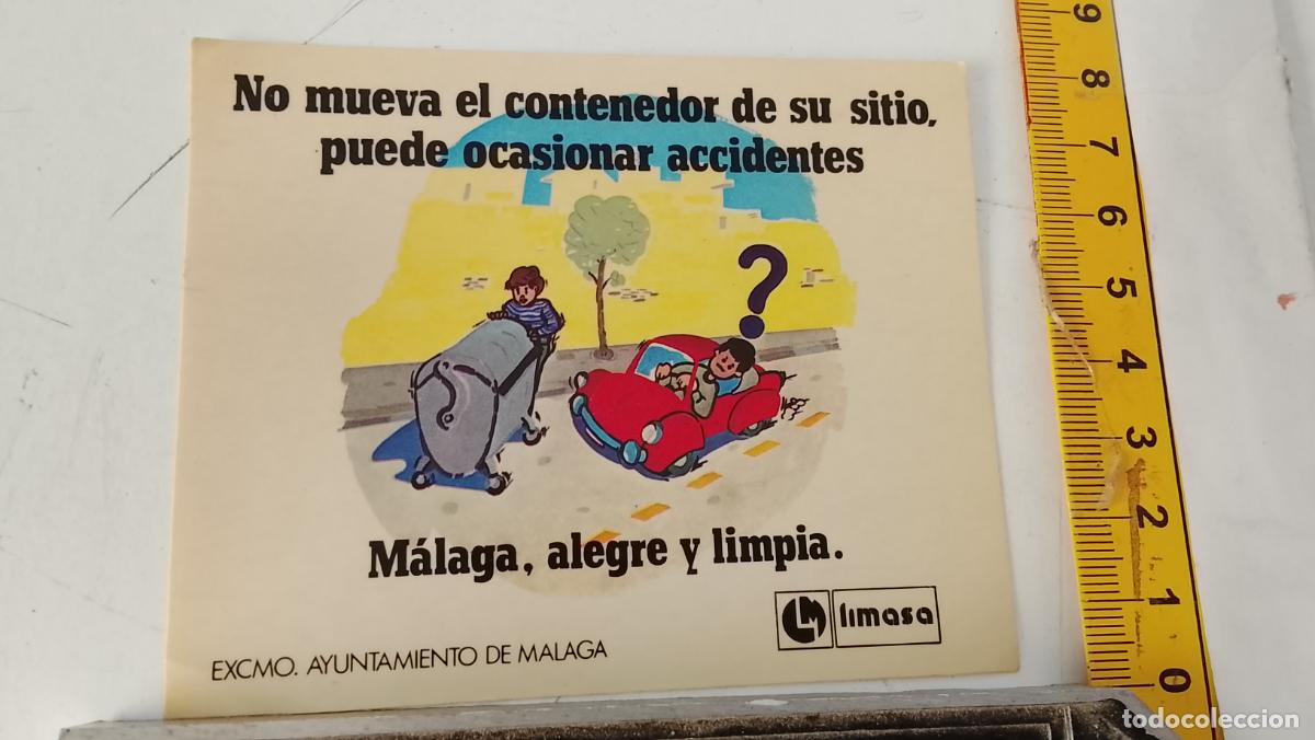 Pegatinas de colecci&oacute;n: PEGATINA ANTIGUA ECOLOGISTA MALAGA ALEGRE Y LIMPIA LIMASA AYUNTAMIENTO