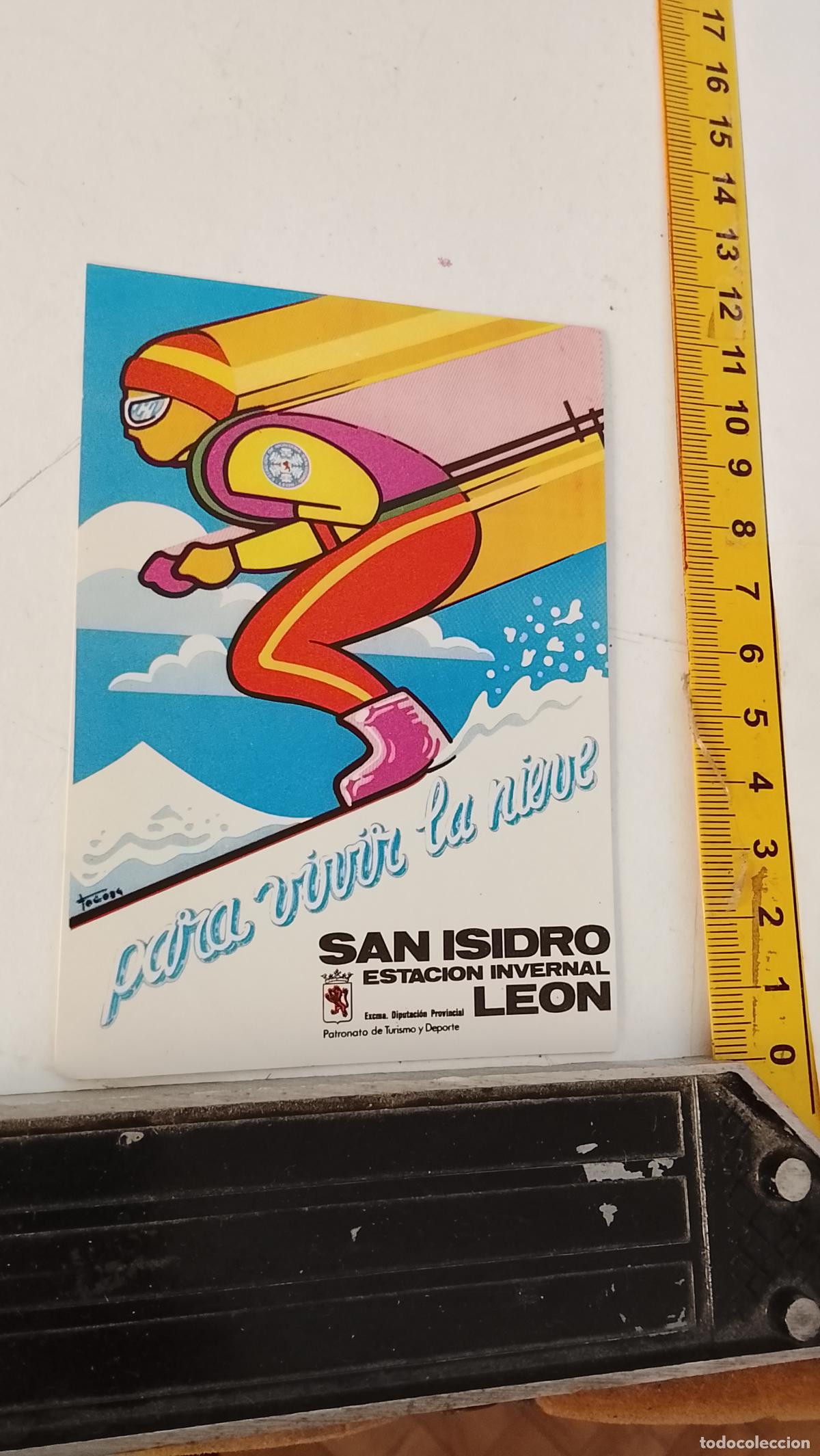 Pegatinas de colecci&oacute;n: PEGATINA ANTIGUA ESTACION DE ESQUI SAN ISIDRO INVERNAL LEON PATRONATO TURISMO Y DEPORTE