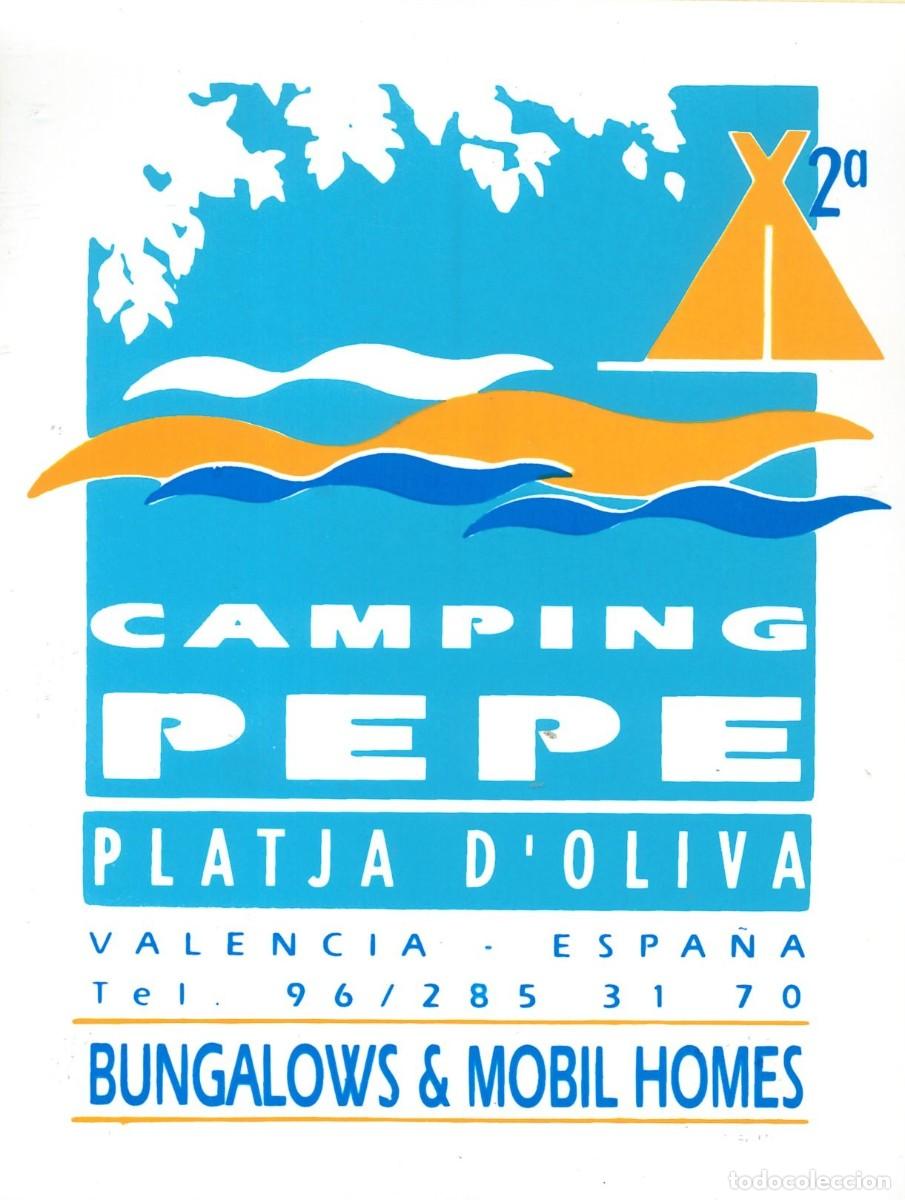 Pegatinas de colecci&oacute;n: PEGATINA - ADHESIVO - CAMPING - COMUNIDAD VALENCIANA - PEPE - PLATJA DE OLIVA (VALENCIA)