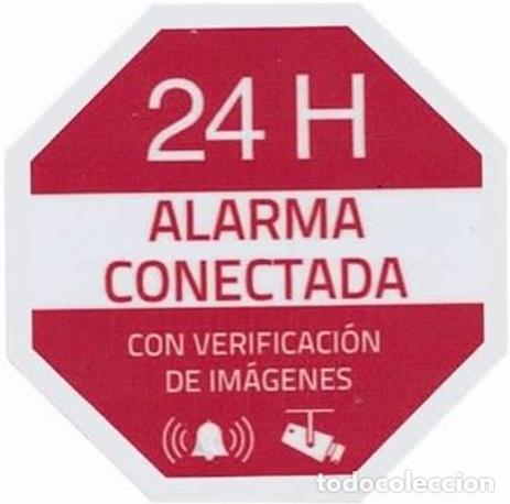 Pegatinas de colecci&oacute;n: Pegatina Alarma conectada | Adhesivo Alarma | 65x65 mm | Vinilo Laminado | Uso Interior-Exterior