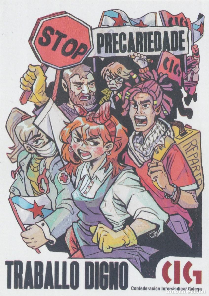 Pegatinas de colecci&oacute;n: PEGATINA CIG. STOP PRECARIEDADE. TRABALLO DIGNO