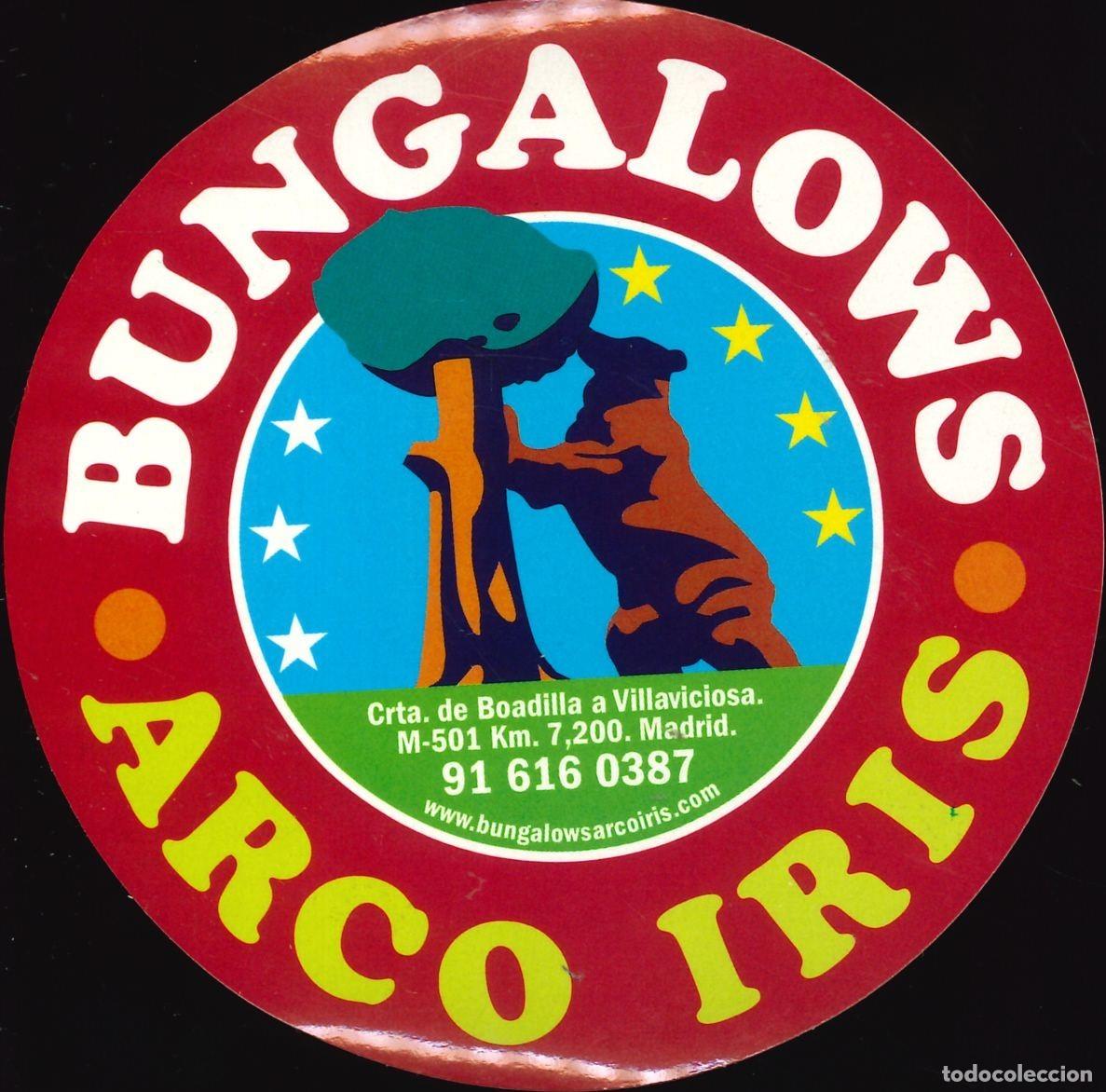 Pegatinas de colecci&oacute;n: PEGATINA - ADHESIVO - CAMPING - COMUNIDAD MADRID - BUNGALOWS ARCO IRIS - VILLAVICIOSA DE ODON