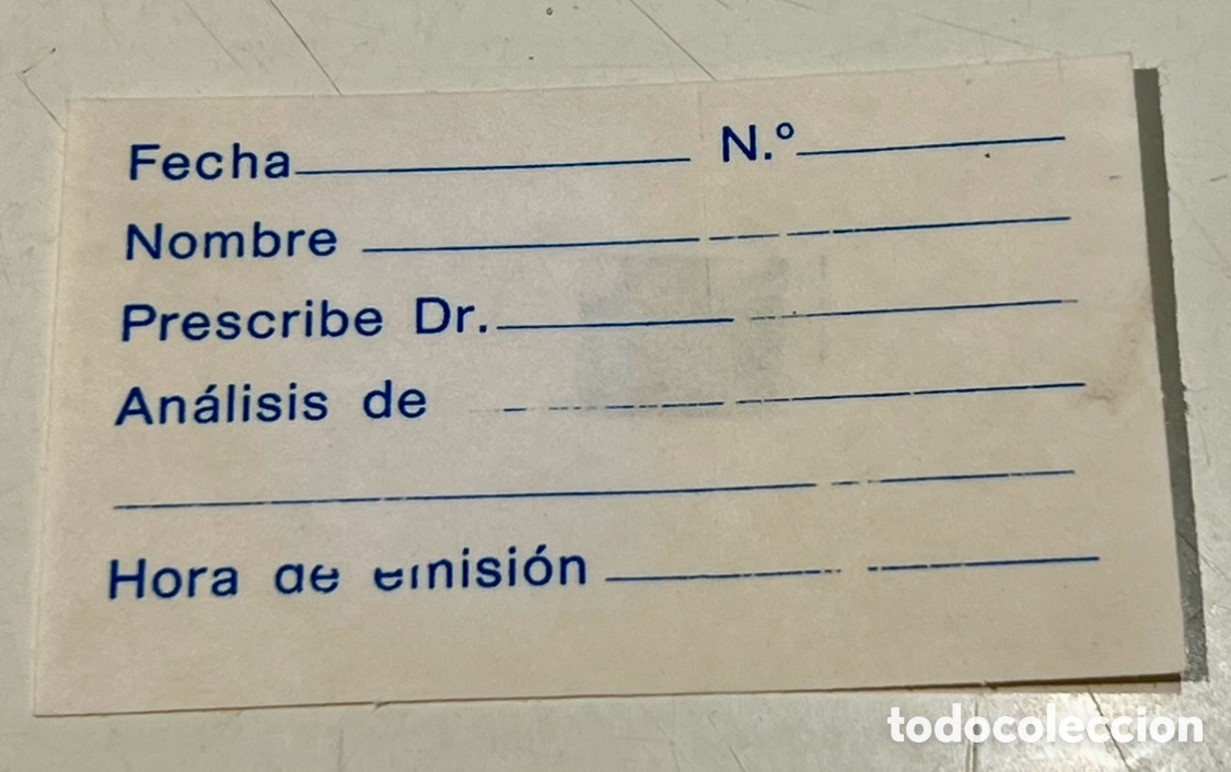 Pegatinas de colecci&oacute;n: Pegatina. Formulario M&eacute;dico. A&ntilde;os 80.