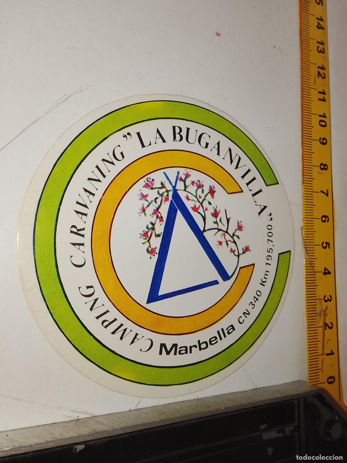 Pegatinas de colecci&oacute;n: PEGATINA AHDESIVA ANTIGUA - CAMPING LA BUGANVILLA MARBELLA MALAGA