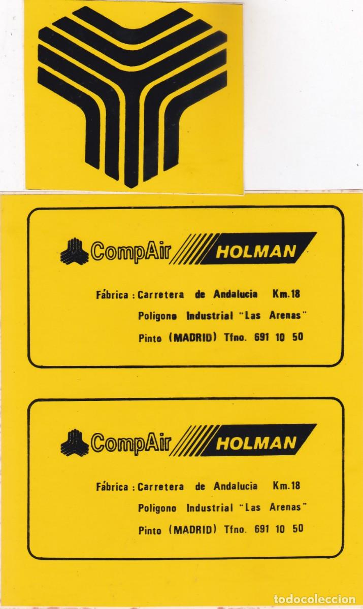 Pegatinas de colecci&oacute;n: 2 PEGATINAS COMPAIR HOLMAN (PINTO. MADRID). COMPRESORES DE AIRE