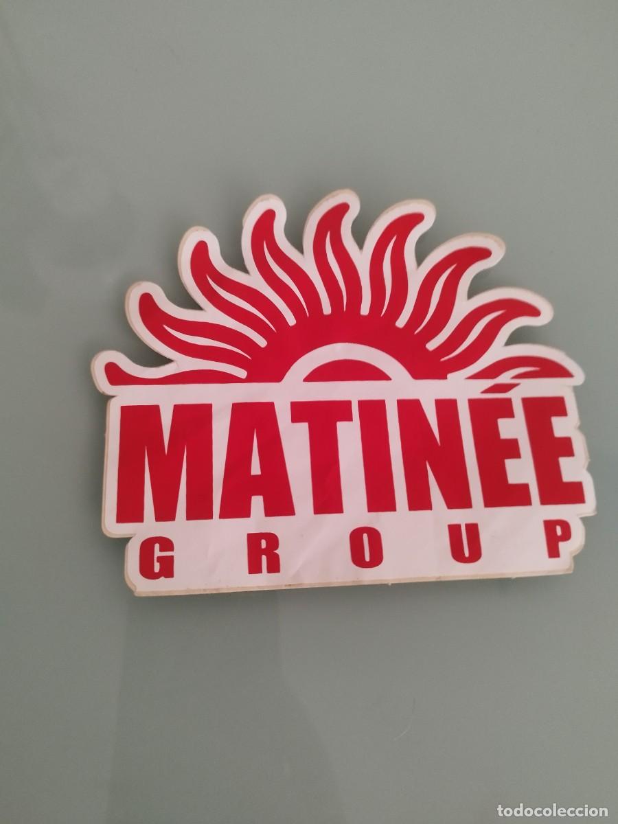 Collection stickers: Pegatina, adhesivo publicidad del logotipo de Matinee group. Discoteca, m&uacute;sica electr&oacute;nica.