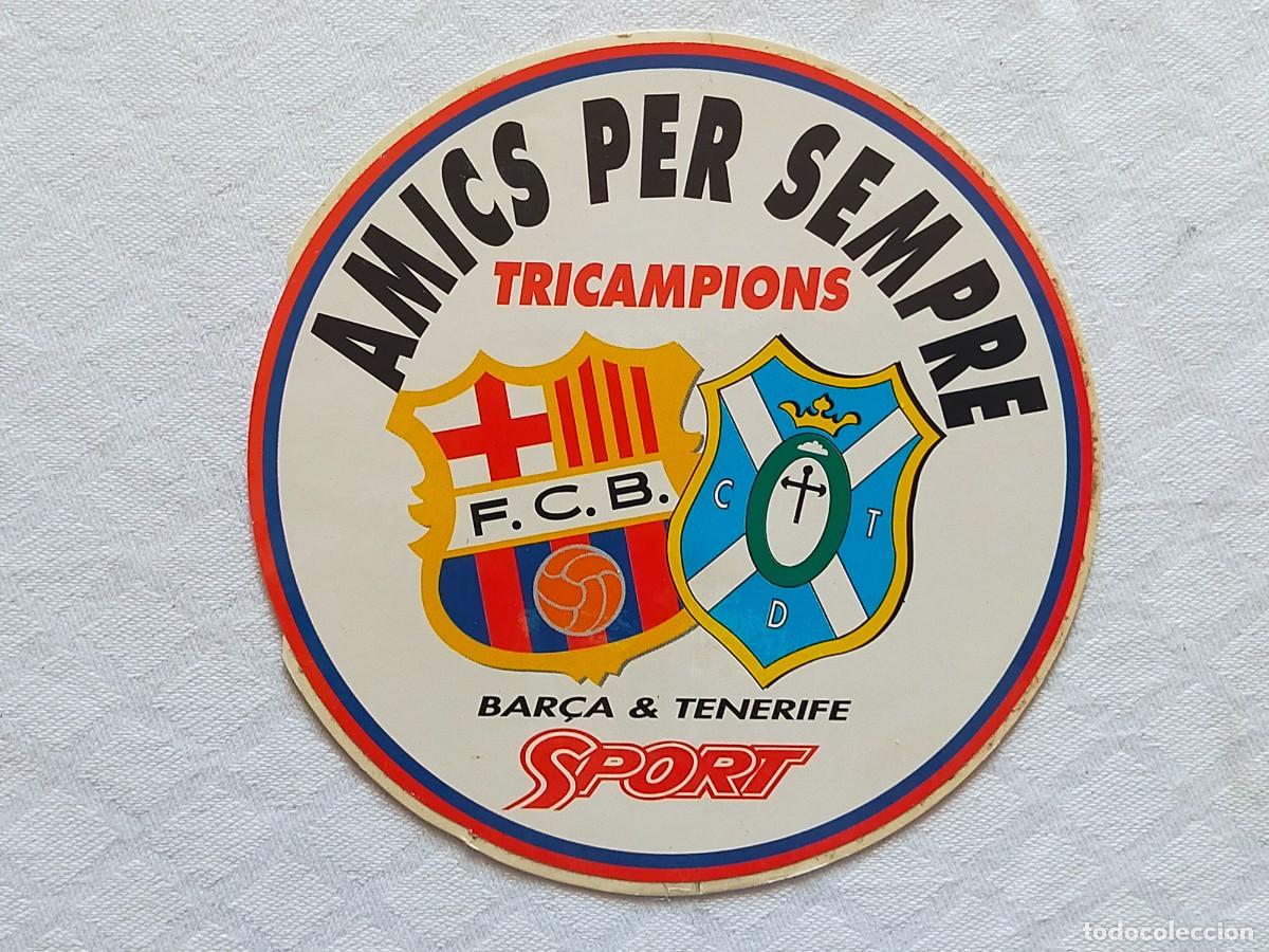 Pegatinas de colecci&oacute;n: Pegatina BARCA & TENERIFE Tricampions - Amics per sempre - Diario Sport