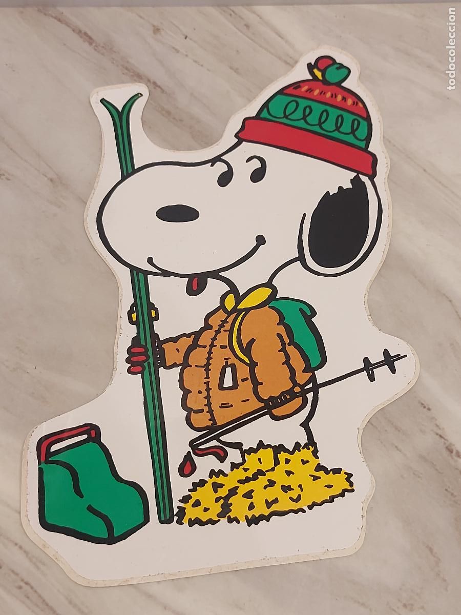 Pegatinas de colecci&oacute;n: SNOOPY ESQUIADOR | ADHESIVO TROQUELADO 25 &times; 13 CM | NUEVO SIN DESPEGAR | ESQU&Iacute;