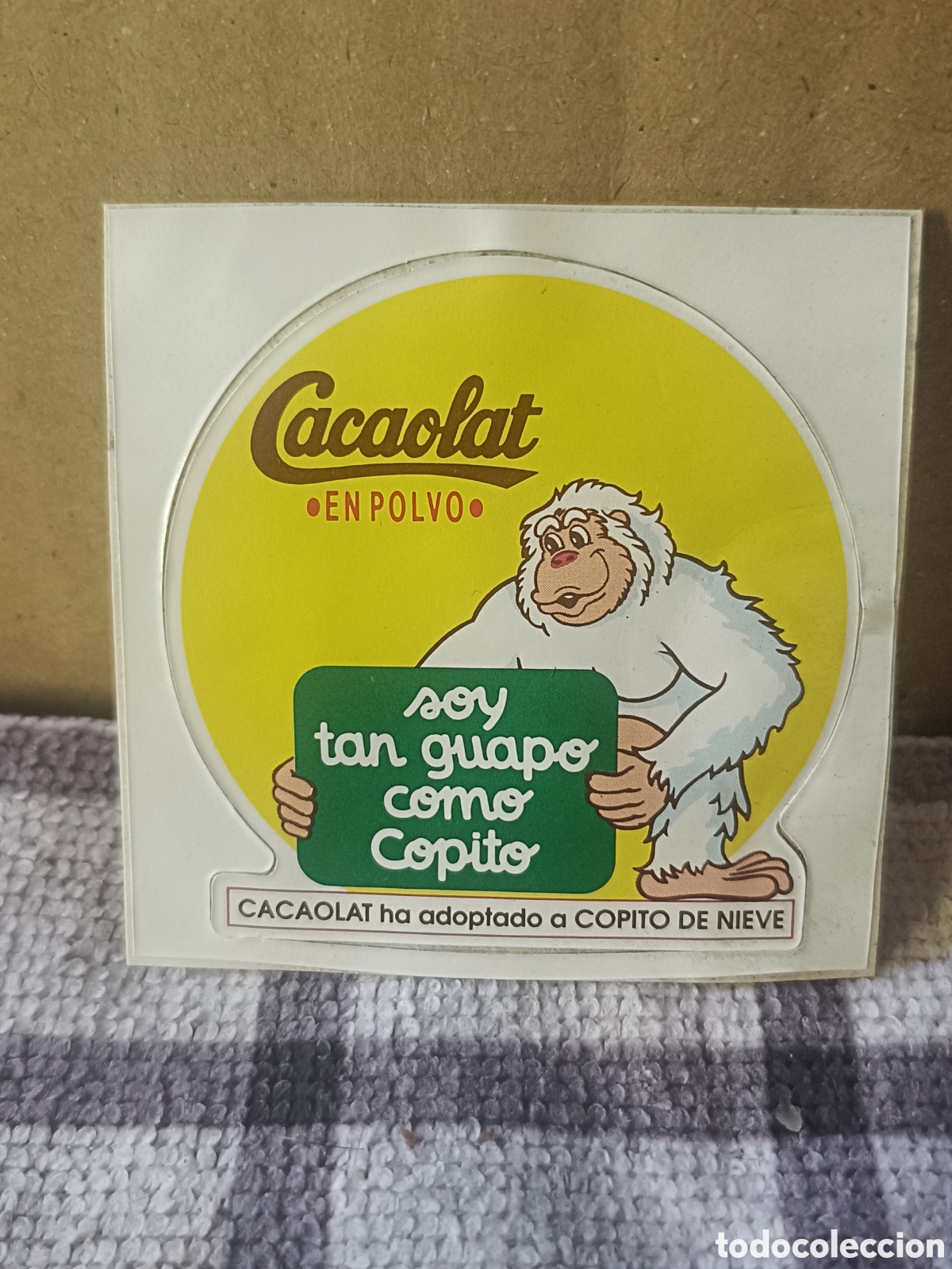 Pegatinas de colecci&oacute;n: Adhesivo Promocional Cacaolat adopcion de Copito de Nieve