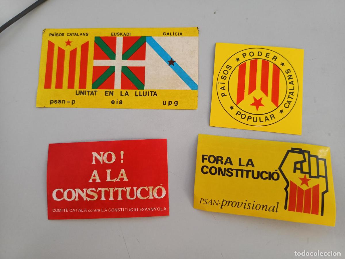 Pegatinas de colecci&oacute;n: Pegatinas PSAN provisional EIA UPG originales de la &eacute;poca no a la constitucio