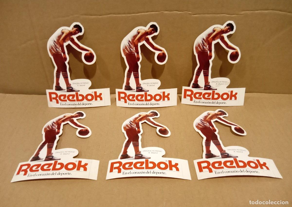 Pegatinas de colecci&oacute;n: PEGATINA STICKER ADHESIVO DRAZEN PETROVIC REAL MADRID ZAPATILLAS REEBOK 1980s LOTE x6 PRECIO FIJO