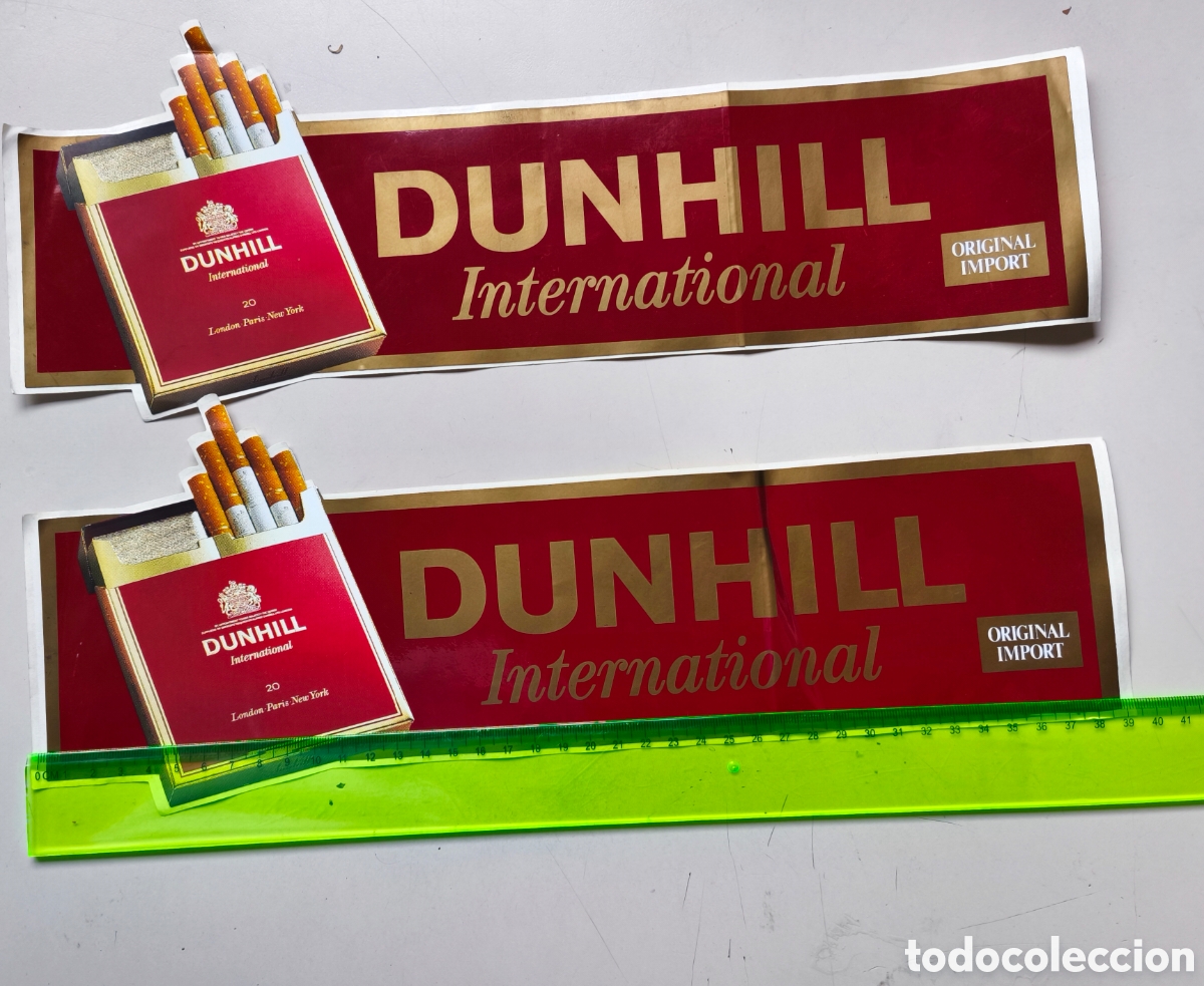 Pegatinas de colecci&oacute;n: Adhesivos publicitarios antiguos de Dunhill International