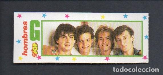 Pegatinas de colecci&oacute;n: ANTIGUA PEGATINA DE LA REVISTA SUPER POP - HOMBRES G. 8 X 3 CM. SIN PEGAR.