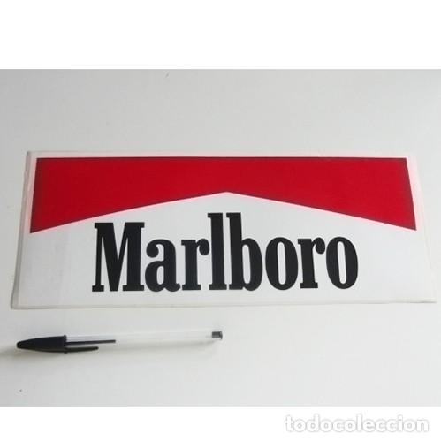 Pegatinas de colecci&oacute;n: MARLBORO PEGATINA GRANDE DE ESTANCO APROX 13x33 LOGOTIPO D MARCA TABACO LOGO PUBLICIDAD PUBLICITARIA