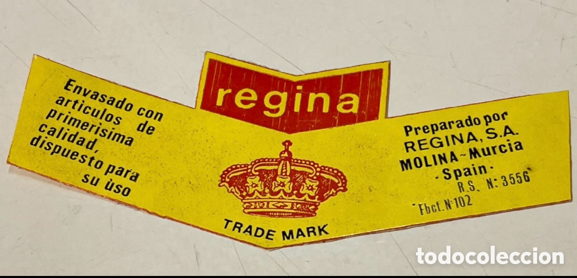 Pegatinas de colecci&oacute;n: Pegatina. REGINA. Molina de Segura. Murcia. A&ntilde;os 70.