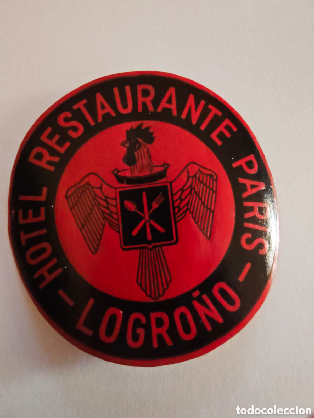 Pegatinas de colecci&oacute;n: PEGATINA - HOTEL RESTAURANTE PARIS - LOGRO&Ntilde;O - tdk296p
