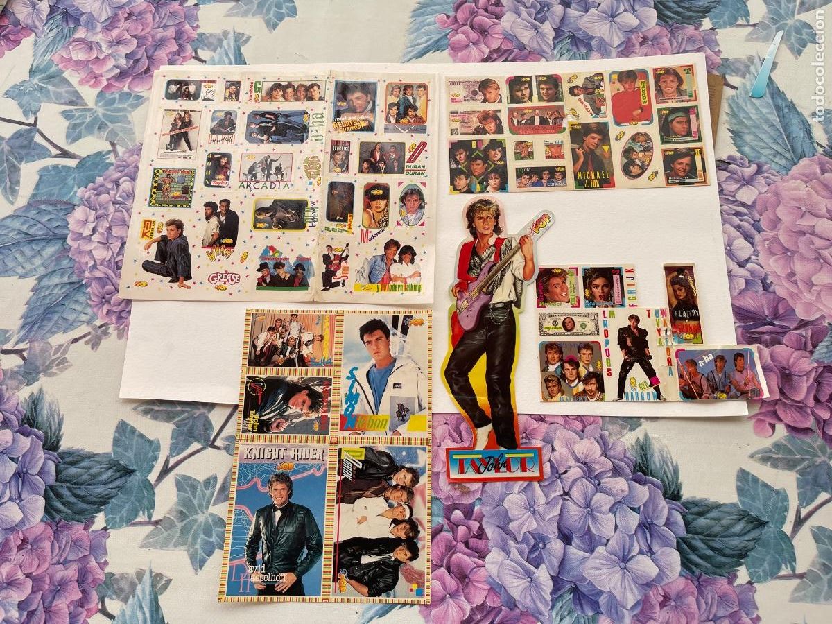 Pegatinas de colecci&oacute;n: LOTE PEGATINAS SUPER POP GRUPOS DE M&Uacute;SICA ALOS 80 DURAN A-Ha John Taylor MADONA