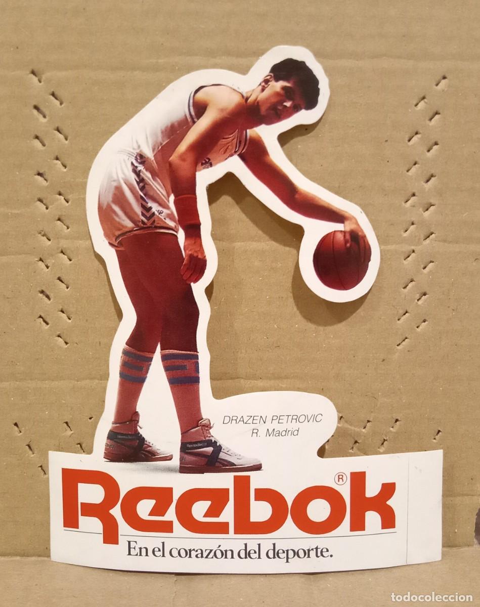 Pegatinas de colecci&oacute;n: Pegatina Sticker Adhesivo Drazen Petrovic Real Madrid Zapatillas Shoes Reebok 1988 1989 Precio Fijo