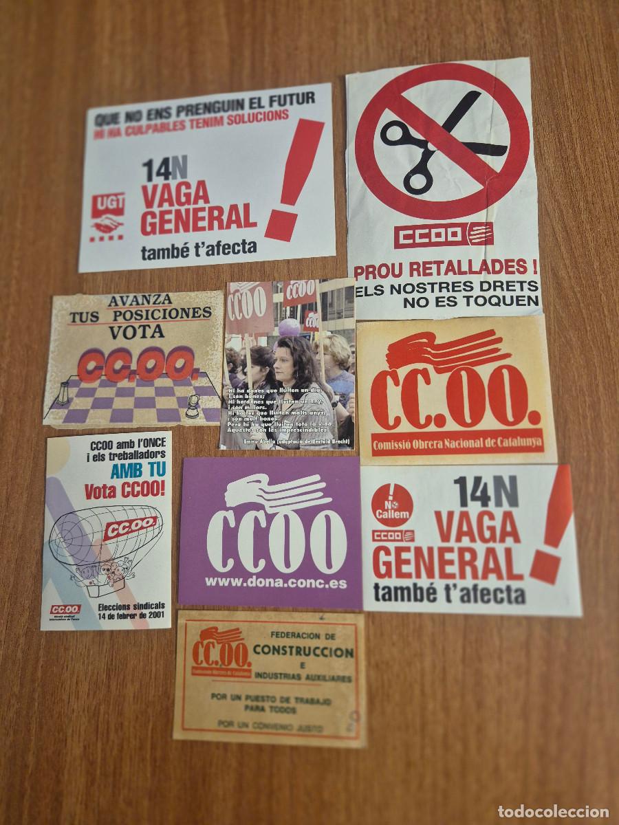 Pegatinas de colecci&oacute;n: LOTE 9 PEGATINAS CC.OO VER FOTOS.
