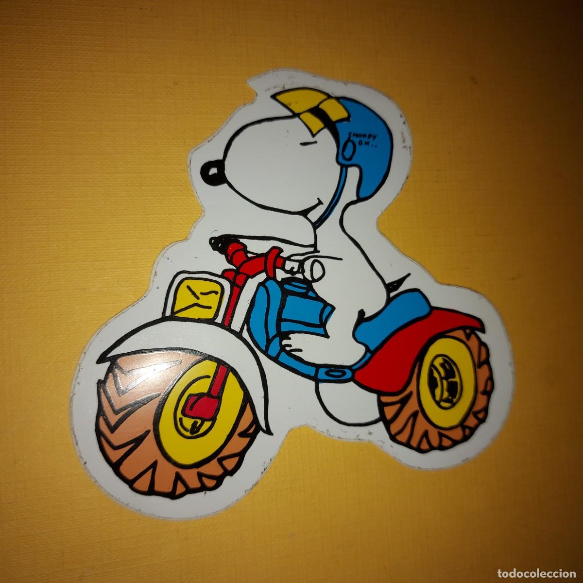 Pegatinas de colecci&oacute;n: SNOOPY, ANTIGUA PEGATINA, EN MOTO