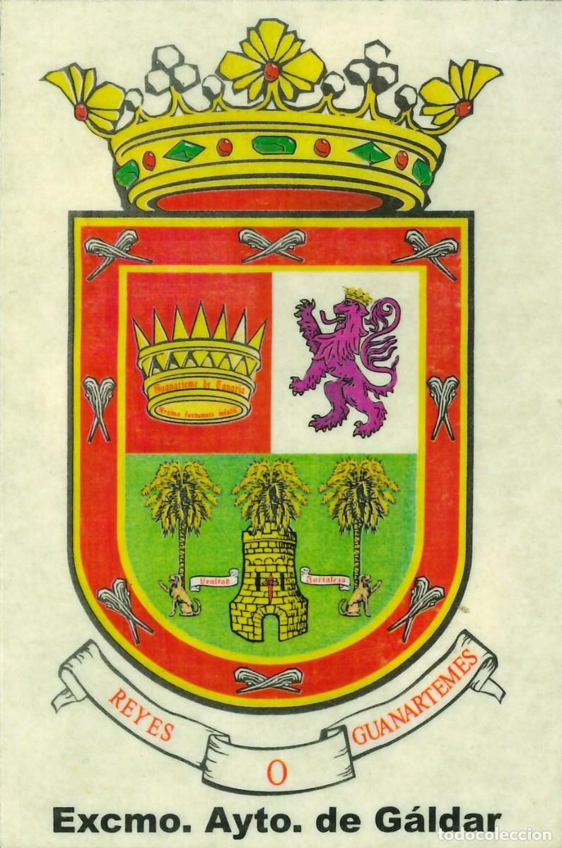 Pegatinas de colecci&oacute;n: PEGATINA - ADHESIVO - BANDERA - ESCUDO HERALDICO - ISLAS CANARIAS - GALDAR - LAS PALMAS