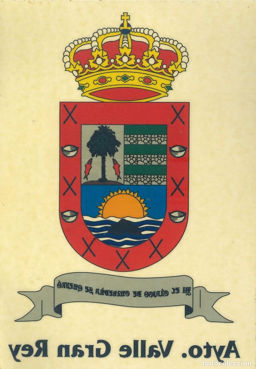 Pegatinas de colecci&oacute;n: PEGATINA - ADHESIVO - BANDERA - ESCUDO HERALDICO - ISLAS CANARIAS - VALLE GRAN REY - S. C. TENERIFE