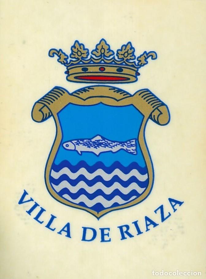 Pegatinas de colecci&oacute;n: PEGATINA - ADHESIVO - BANDERA - ESCUDO HERALDICO - CASTILLA LA MANCHA - RIAZA (SEGOVIA)