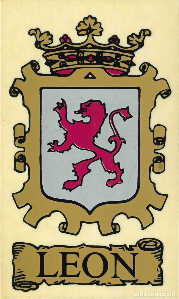 Pegatinas de colecci&oacute;n: PEGATINA - ADHESIVO - BANDERA - ESCUDO HERALDICO - CASTILLA Y LEON - LEON