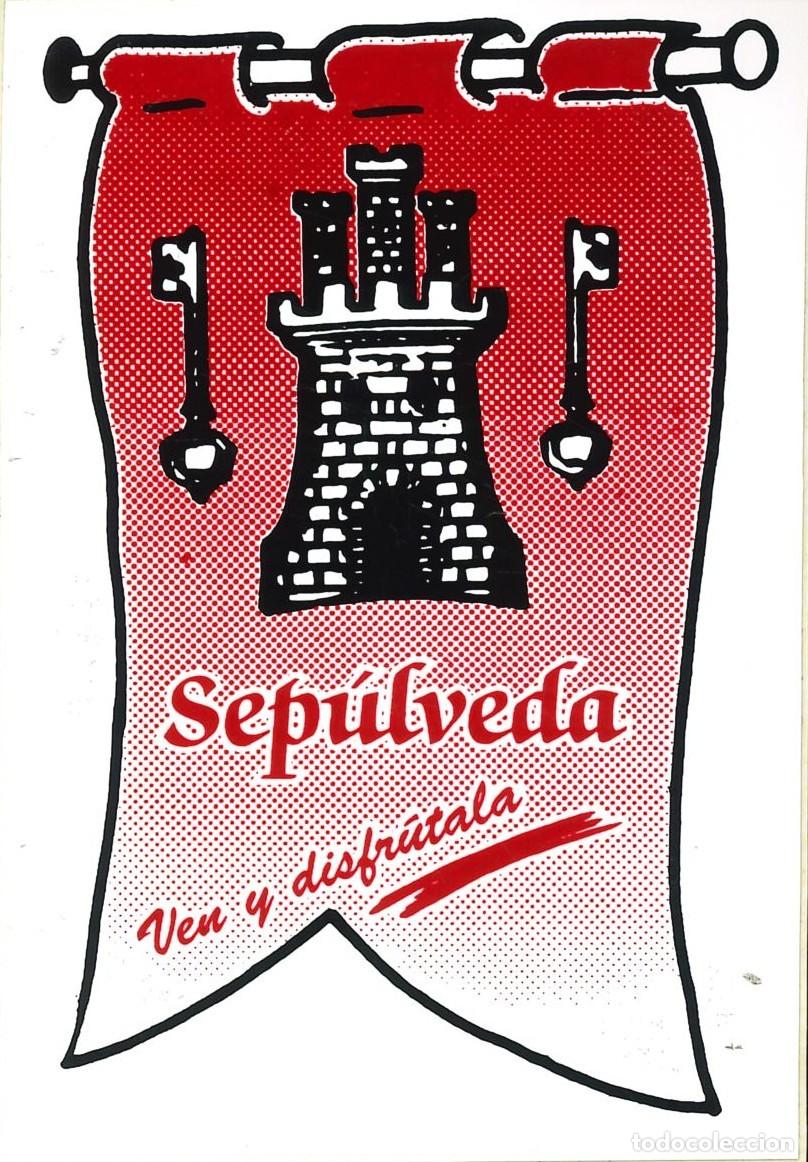 Pegatinas de colecci&oacute;n: PEGATINA - ADHESIVO - BANDERA - ESCUDO HERALDICO - CASTILLA Y LEON - SEPULVEDA (SEGOVIA)