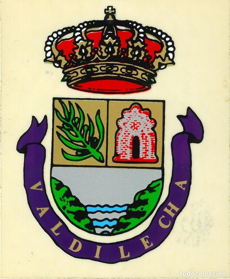 Pegatinas de colecci&oacute;n: PEGATINA - ADHESIVO - BANDERA - ESCUDO HERALDICO - COMUNIDAD MADRID - VALDILECHA (MADRID)