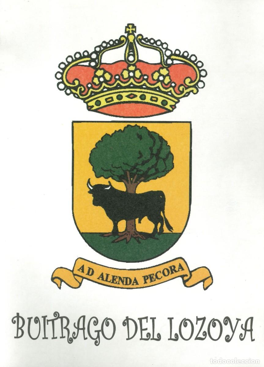 Pegatinas de colecci&oacute;n: PEGATINA - ADHESIVO - BANDERA - ESCUDO HERALDICO - COMUNIDAD MADRID - BUITRAGO DE LOZOYA (MADRID)