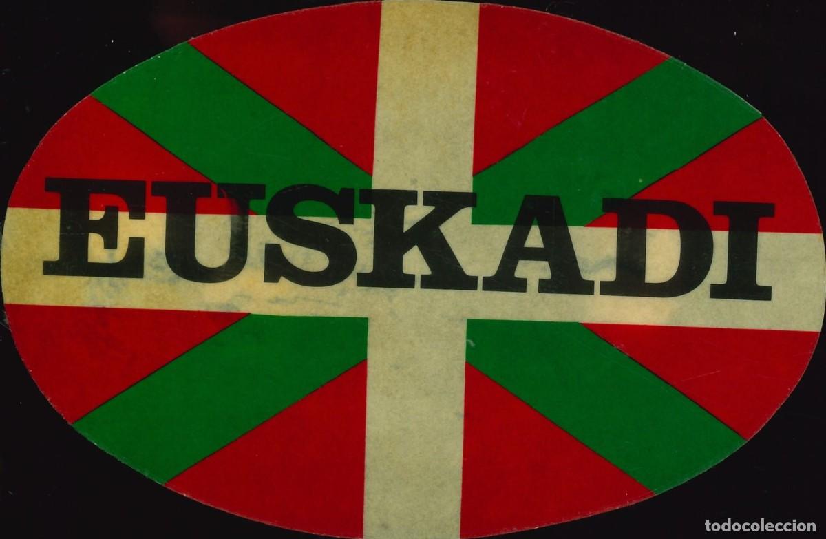Pegatinas de colecci&oacute;n: PEGATINA - ADHESIVO - BANDERA - ESCUDO HERALDICO - EUSKADI - PAIS VASCO (SIN PARTE TRASERA)