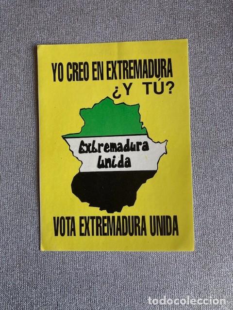 Pegatinas de colecci&oacute;n: PEGATINA YO CREO EN EXTREMADURA &iquest;Y TU? EXTREMADURA UNIDA