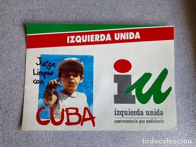 Pegatinas de colecci&oacute;n: PEGATINA JUEGA LIMPIO CON CUBA - IZQUIERDA UNIDA