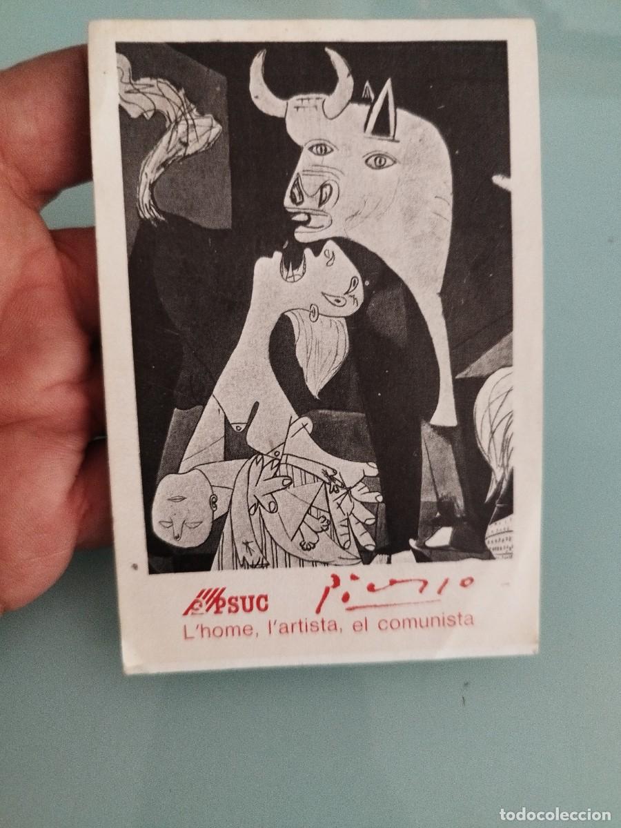 Pegatinas de colecci&oacute;n: Pegatina pol&iacute;tica PSUC a&ntilde;os 80. Picasso: l'home, l'artista, el comunista&raquo;.Guernica de Pablo Picasso