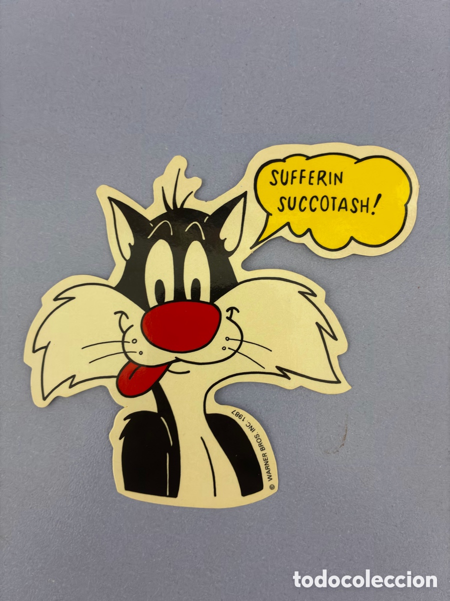 Pegatinas de colecci&oacute;n: Danone Silvestre Festival Bugs Bunny y sus amigos Warner 1987 PEGATINA SIN PEGAR