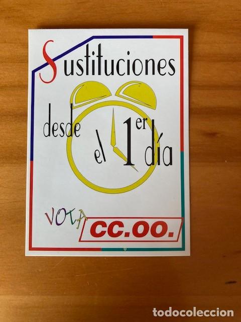 Pegatinas de colecci&oacute;n: PEGATINA SUSTICIONES DESDE EL 1er DIA - VOTA CC.OO.
