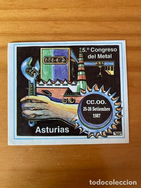 Pegatinas de colecci&oacute;n: PEGATINA 5&ordm; CONGRESO DEL METAL - CC.OO. 1987 ASTURIAS