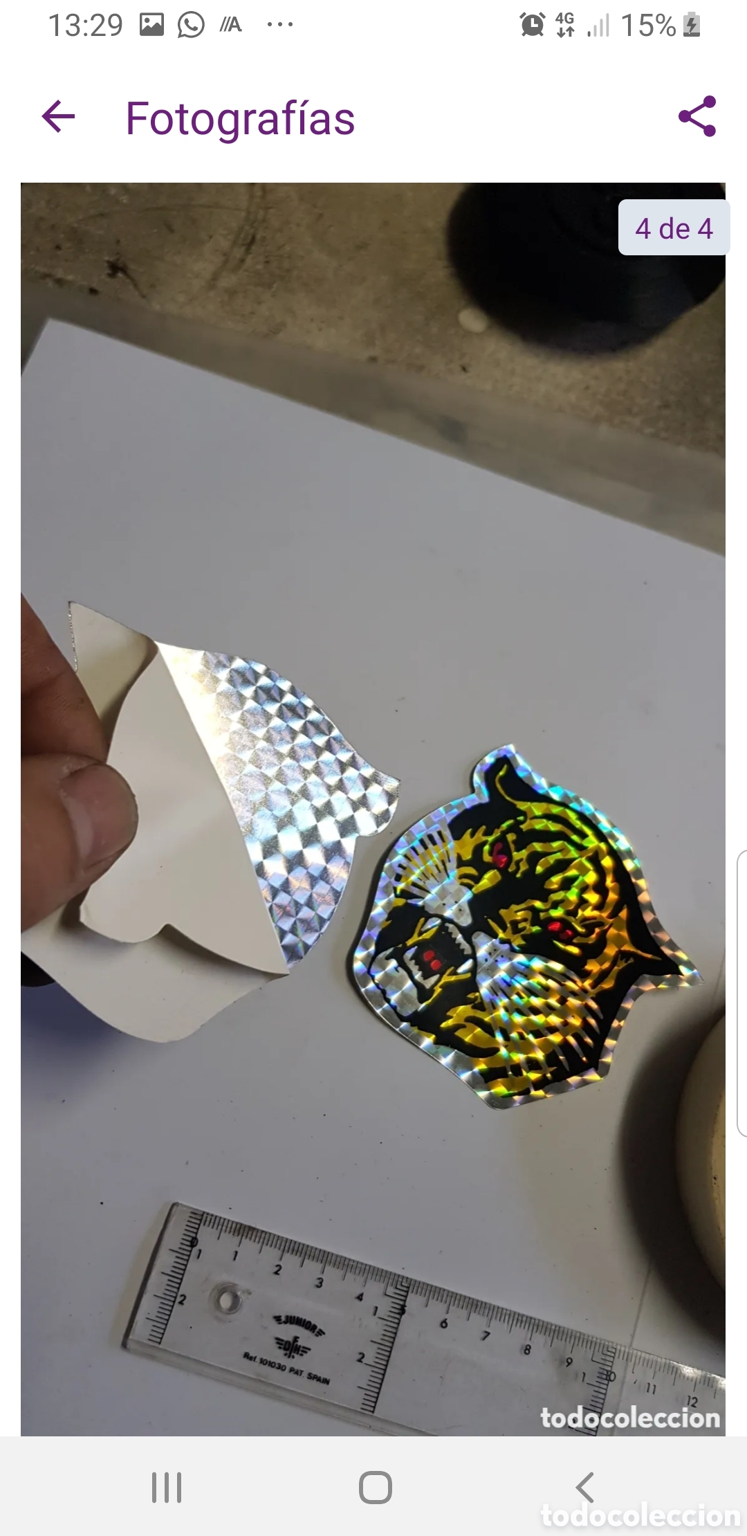 Pegatinas de colecci&oacute;n: Antigua pegatina Cabeza de Tigre