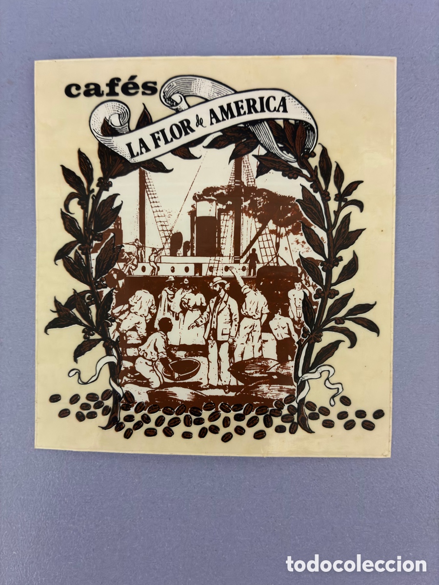 Pegatinas de colecci&oacute;n: Pegatina caf&eacute;s la flor de Am&eacute;rica