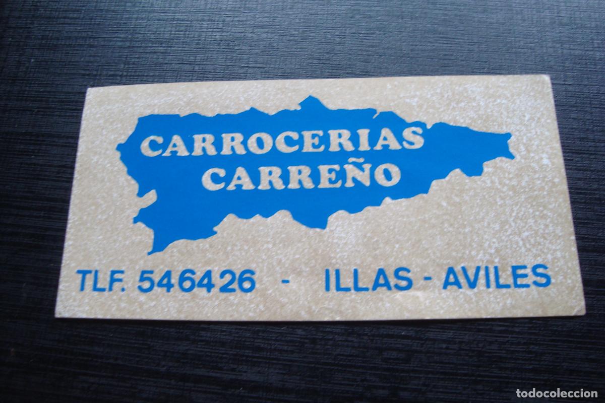 Pegatinas de colecci&oacute;n: ANTIGUA PEGATINA CARROCERIAS CARRE&Ntilde;O. ILLAS - AVILES