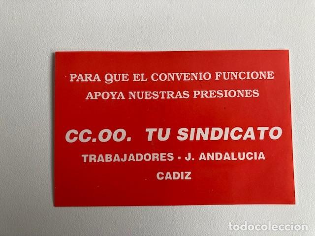 Pegatinas de colecci&oacute;n: PEGATINA CC.OO. TU SINDICATO - CADIZ