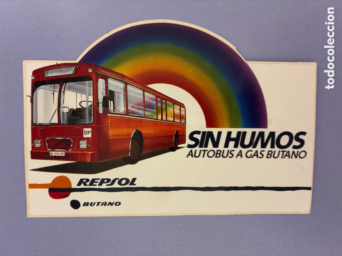Pegatinas de colecci&oacute;n: PEGATINA DE REPSOL BUTANO SIN HUMOS AUTOBUS A GAS