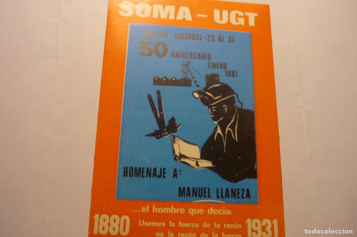 Pegatinas de colecci&oacute;n: pegatina sindical som ugt homenaje a manuel llaneza