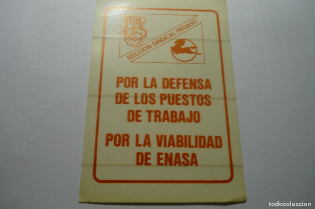 Pegatinas de colecci&oacute;n: pegatina sindical ugt pegaso