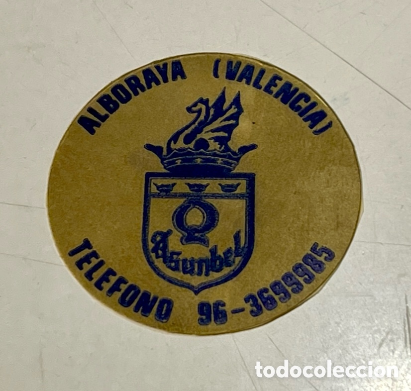 Pegatinas de colecci&oacute;n: Pegatina. Asunbel. Alboraya. Valencia. A&ntilde;os 70.